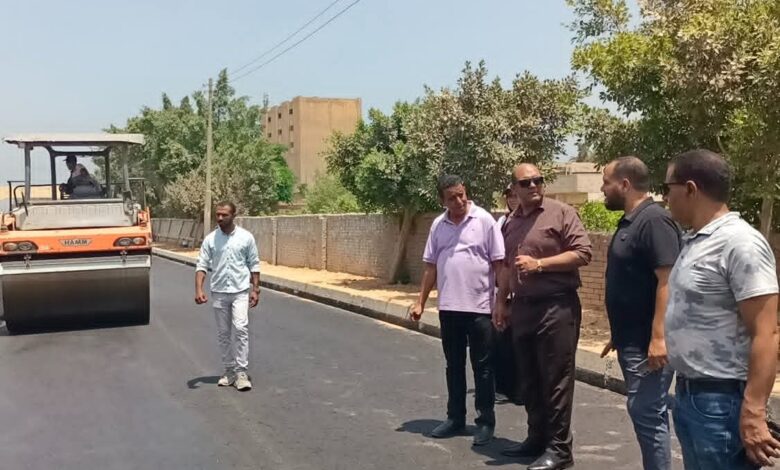رصف طريق عمر أبو العز «السلخانة» بمدينة دسوق
