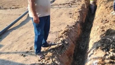 مياه الشرقية تنفذ خط مياه بطول٢٥٠متر لخدمة٧٠٠نسمة بقرية بحر البقر ٢بالحسينية