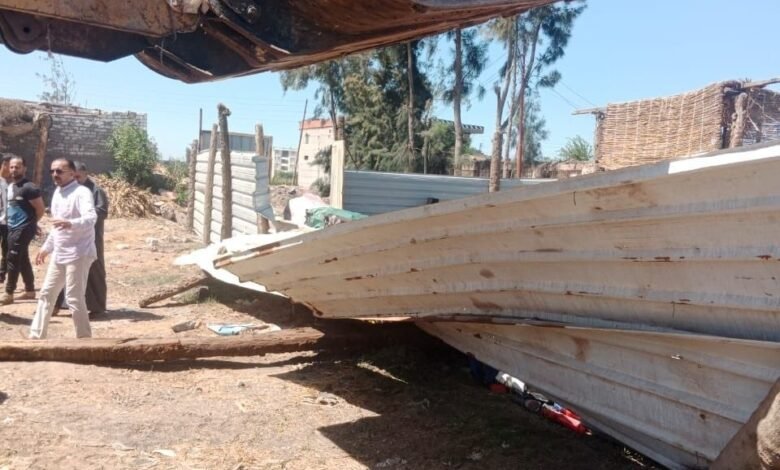 ازالة 10حالات بناء مخالف بمركزو بمدينة فاقوس