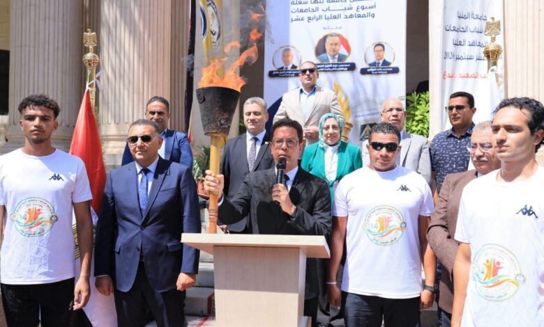 جامعة بنها تحصد المركز الأول في استقبال شعلة أسبوع شباب الجامعات والمعاهد العليا