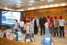 400 " شنطة مدرسية ومستلزمات دراسية " لـ100" أسرة من " الأسر الأولى بالرعاية " بالقليوبية