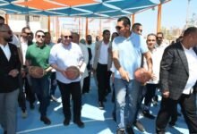 وزير الشباب والرياضة ومحافظ الفيوم يتفقدان استاد الفيوم الرياضي لمتابعة أعمال التطوير