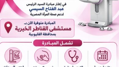 مستشفى القناطر الخيرية تواصل دعم صحة المرأة بالكشف المبكر عن أورام الثدي