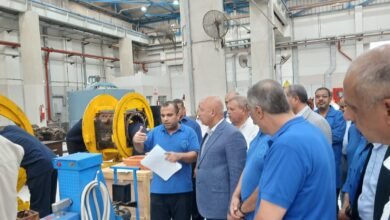 وزير النقل يتفقد ورش الصيانة الرئيسية بالفرز، والشركة المصرية للصيانة وخدمات السكك الحديدية «إيرماس»