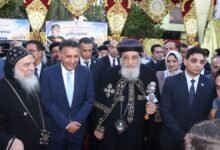 " محافظ القليوبية " يستقبل " قداسة البابا تواضروس الثاني بكنيسة مار بولس الرسول " بمدينة العبور