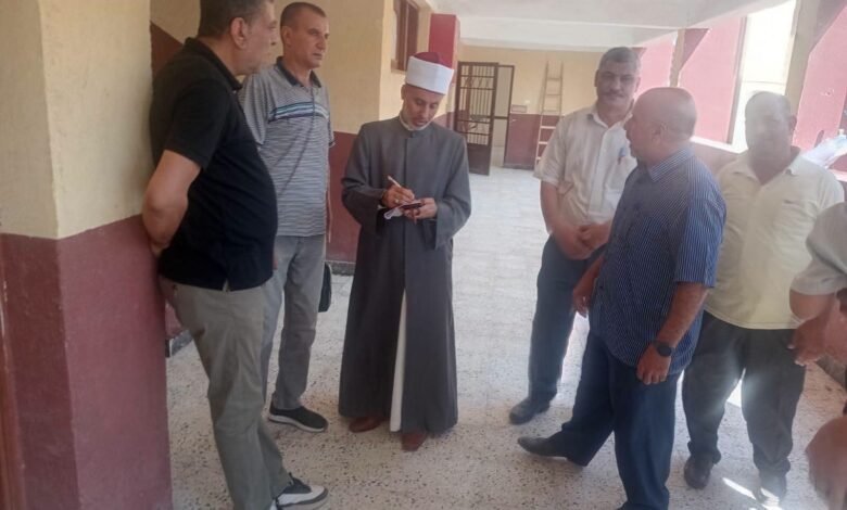 رئيس المنطقة الأزهرية بني سويف يتابع جاهزية معهد إهناسيا المدينة الابتدائي الجديد
