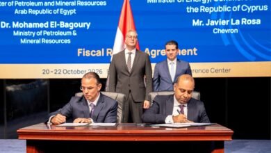 وزيرا البترول والطاقة القبرصي يشهدان توقيع اتفاقية جديدة بالأحرف الأولي لاستكمال الأطر المالية لمشروع ربط حقل «أفروديت» بالبنية التحتية المصرية
